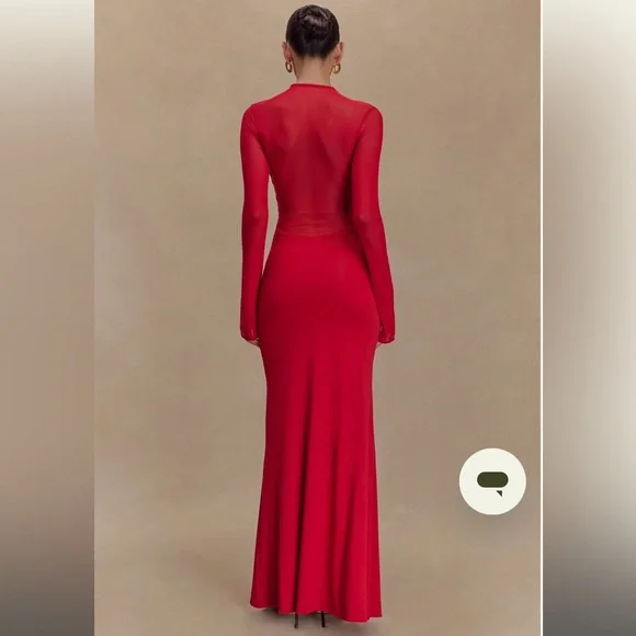 Tania Slinky And Mesh Long Dress - Picture 2 of 3